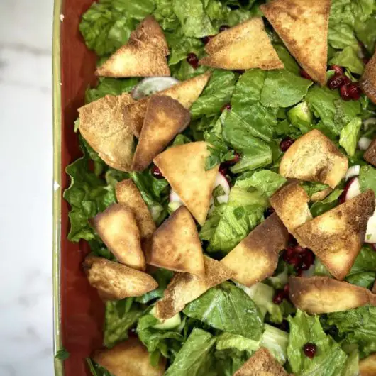 Delicious fattoush salad made from scratch