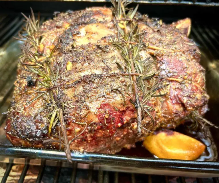 Just finished prime rib after hours of slow cooking on pellet grill