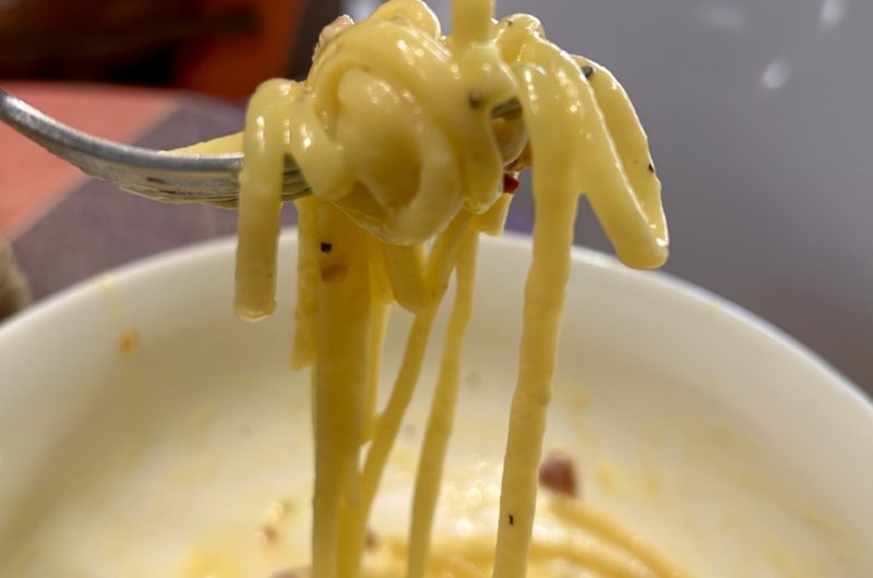 This is the real deal creamy spaghetti carbonara