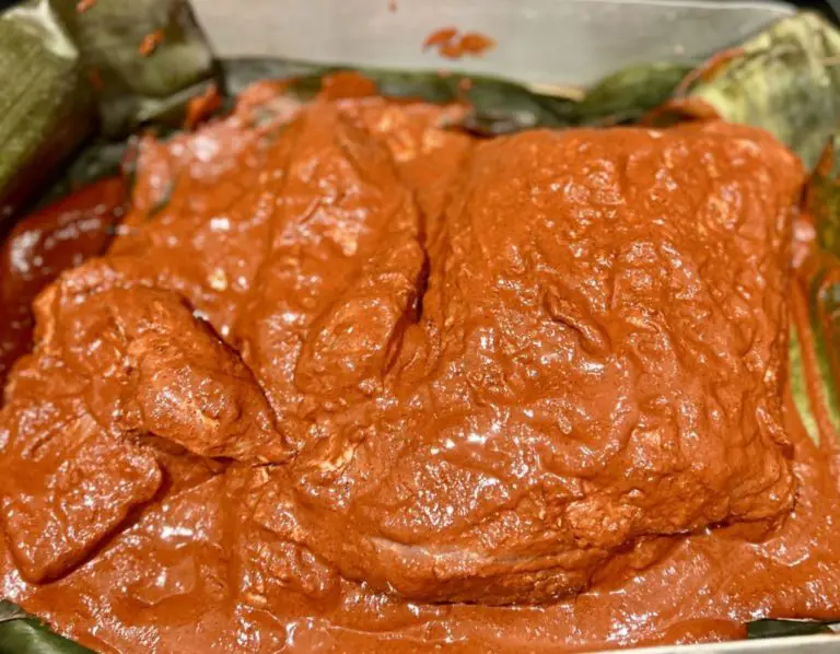 Cochinita pibil after pouring the marinade