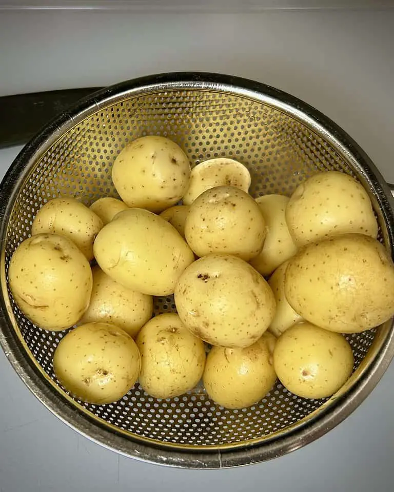 Baby gold potatoes ready to be prepared into greek style potatoes