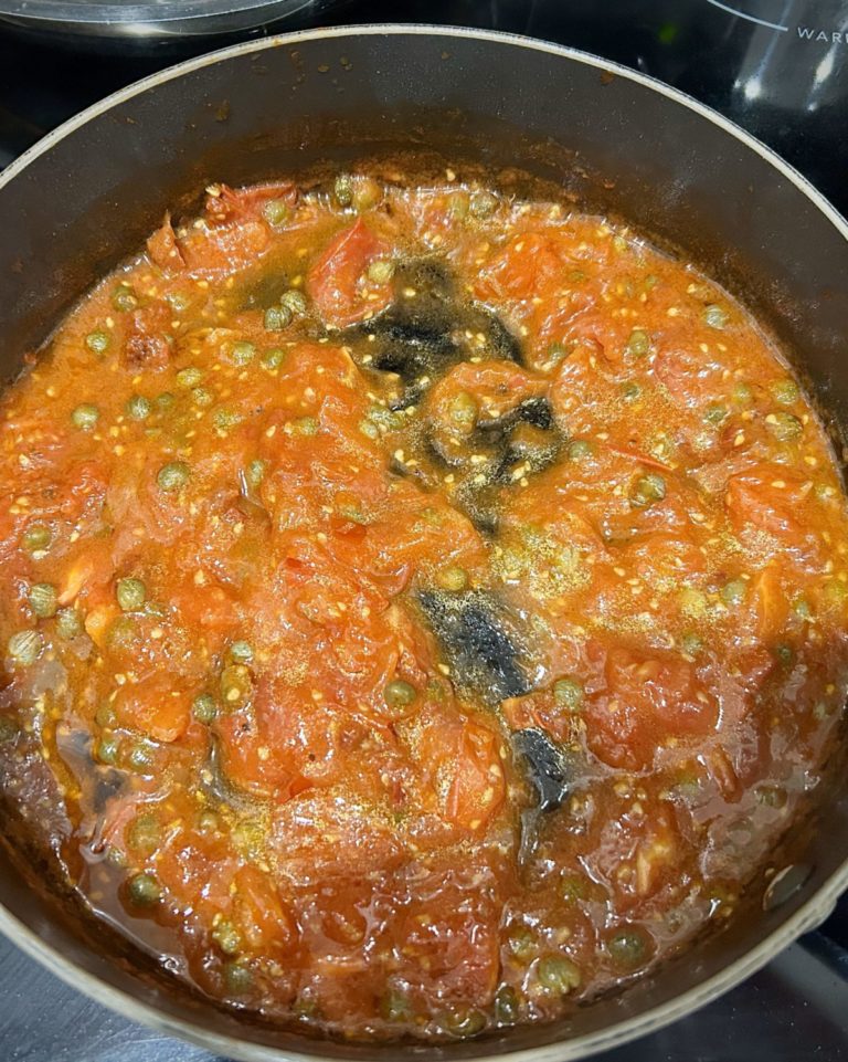 Delicious tomato and capers sauce