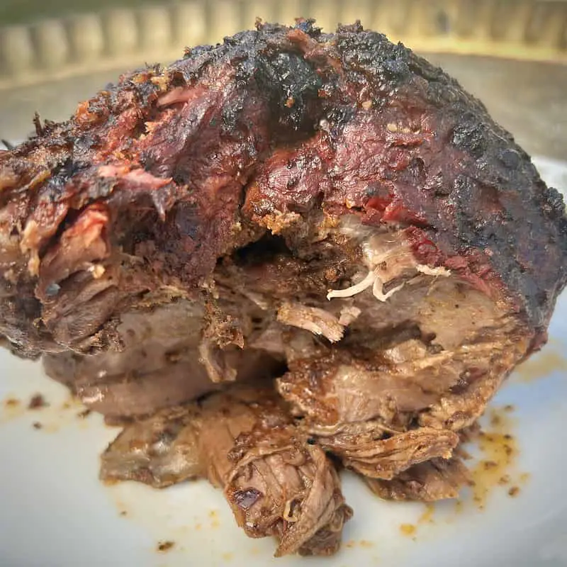 Delicious fall off the bone smoked lamb with harissa