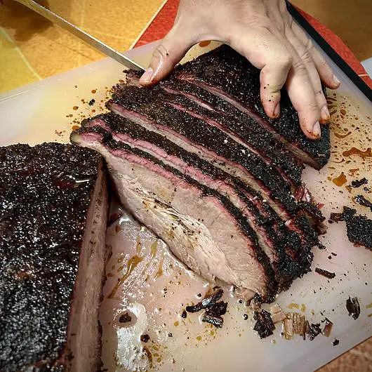 Cutting a perfectly smoked 20 pound brisket